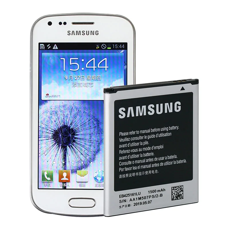 Samsung оригинальный аккумулятор EB425161LU 1500 мАч для Galaxy S Duos S7562 S7566 S7568 i8160 S7582 S7560 S7580 i739