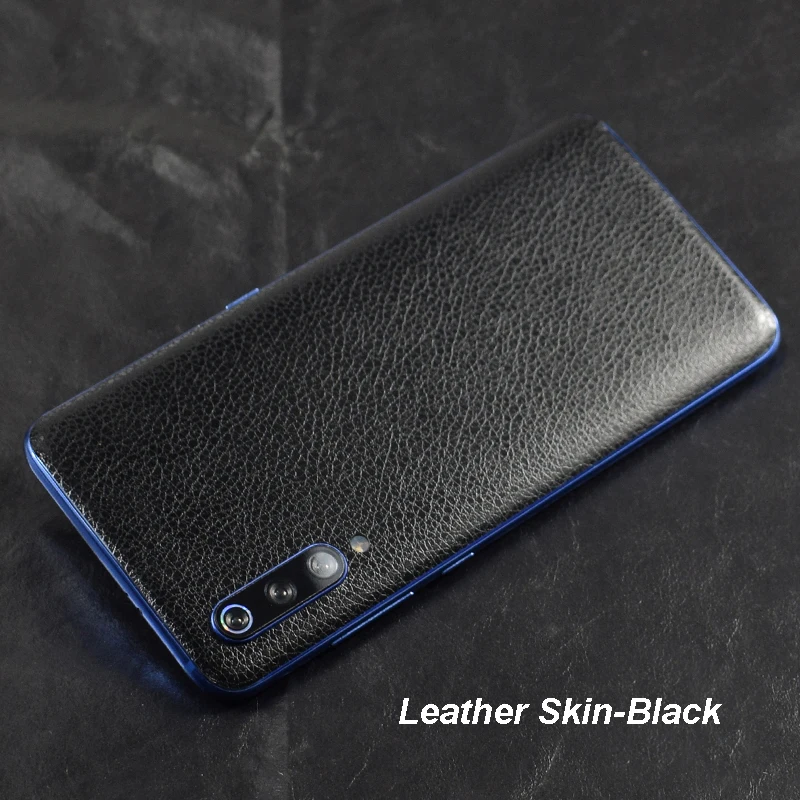 Leather Black 3D углеродное волокно/кожа/3D Камуфляж/дерево шкуры Телефон задняя крышка наклейка для XIAOMI Play Mi9 MIX3 Mi8 Mi8 SE Mi8 Lite Redmi Note 7 - Цвет: Leather Black