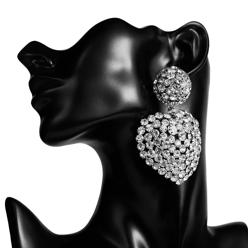 

Crystal Wedding Earrings Women Bride Big Drop Earrings Statement Boho Hanging Dangle Earrings Bohemian Ethnic Fashion Jewelry