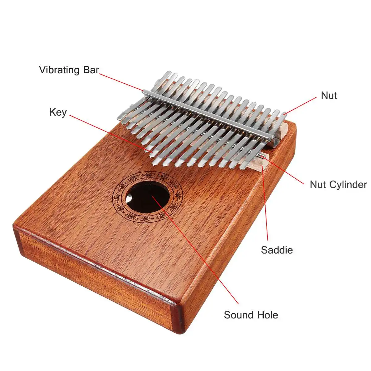 Zebra 17 клавиш Kalimba большой палец пианино высокое качество дерево корпус из красного дерева музыкальный инструмент с обучения книга Мелодия молоток