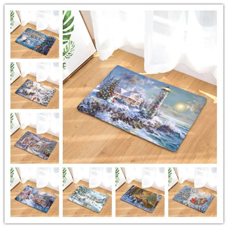 Серия Merry Christmas водонепроницаемый Противоскользящий коврик для двери кухонные