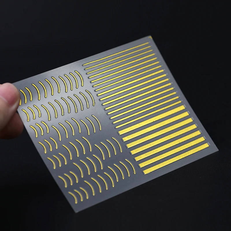 HY147 Gold 1 шт Золотые 3D наклейки для ногтей, кривые полосы, линии, наклейки для ногтей, клейкая полосатая повязка, наклейки для дизайна ногтей, розовые, золотые, серебряные - Цвет: HY147 Gold