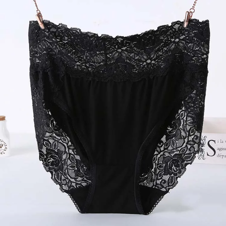 black Jerrinut женские интимные трусики модальные хлопковые трусы для женщин Высокая талия трусики размера плюс штаны M L XL XXL XXXL нижнее белье - Цвет: black