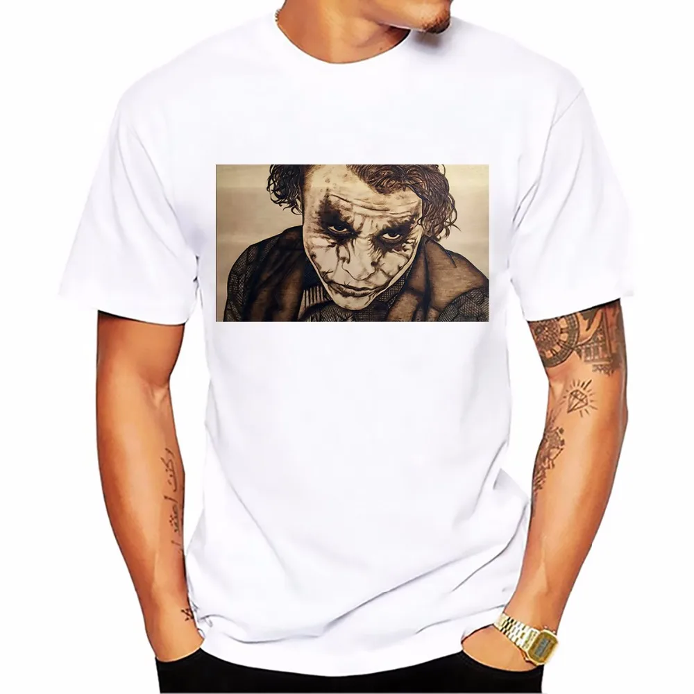 Salute Heath Ledger Most classic Joker Футболка белая Повседневная футболка из дышащей ткани