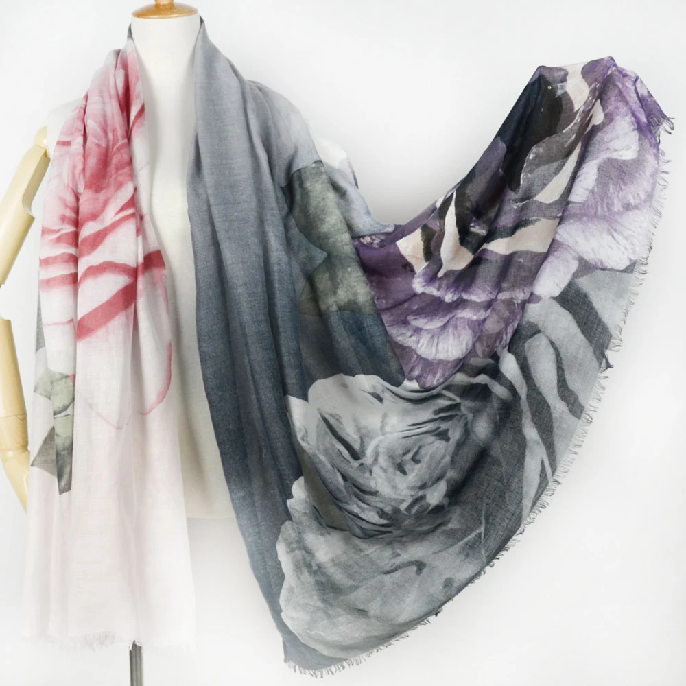 2016 Бренд Женщина Шелковый Шарф Печати акварель Хиджаб женщин Шарфы Мода полиэстер Шали Палантины|scarves