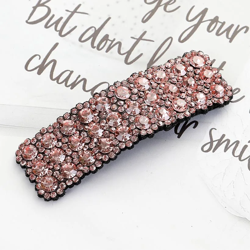 A LEVAO корейский прямоугольник кристалл Rhineston заколки для волос для женщин милые заколки шпильки для волос для девочек аксессуары для волос головной убор - Цвет: A