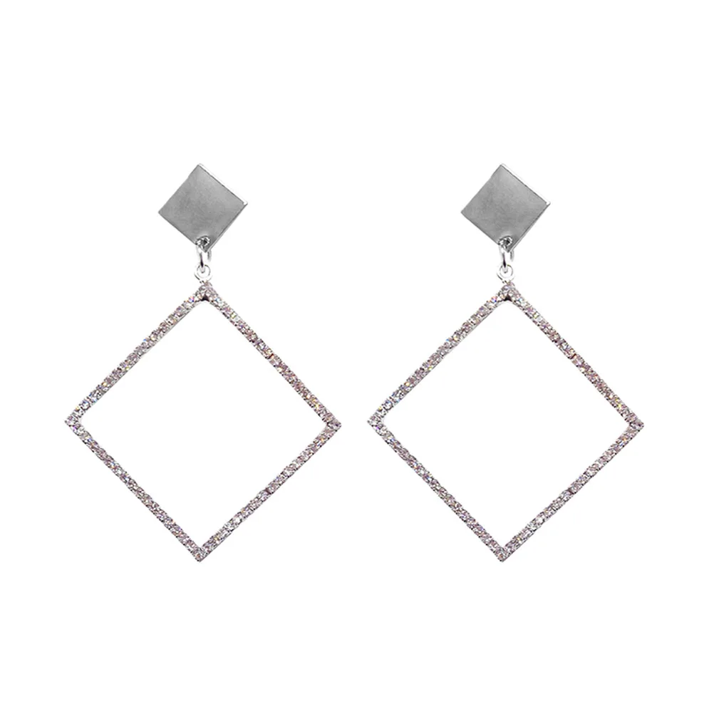 1 пара серег уличные Стиль модные квадратные геометрические серьги гвозьдики из