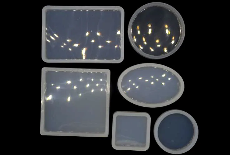 

6pcs New Arrival Square Circle Oval Shape Silicone Mold DIY Polymer Clay Tools Base Plate Mold Crystal Epoxy Rectangle Silicone