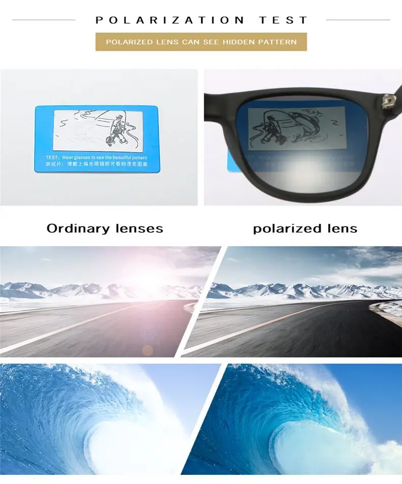 HDSUNFLY Модные мужские поляризованные солнцезащитные очки зеркала для вождения с