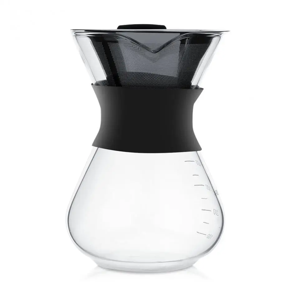 Эспрессо кофе Moka горшок ручной капельная Кофеварка стеклянный горшок с фильтром из нержавеющей стали домашняя кофейная посуда