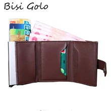 BISI GORO Genuine Leather Credit Card Holder Aluminium Men Women Credit Card Wallet Netherlands Top Selling Business Card Case