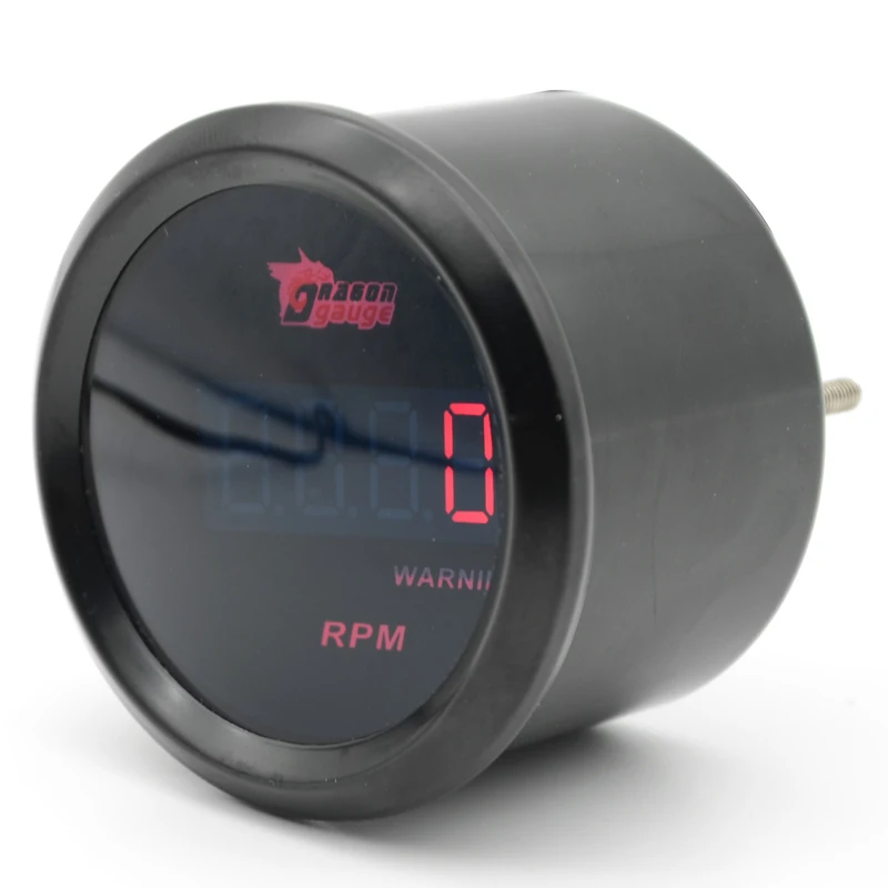 Дракон манометр 52 мм Тахометр RPM GAUGE цифровой Красный светодиодный черный чехол