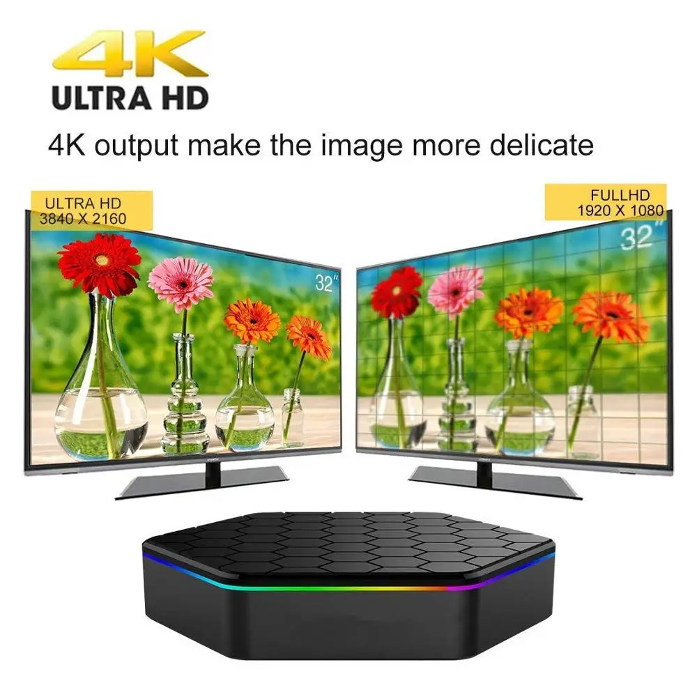 T95Z Plus Home Smart TV BOX 2 ГБ/16 ГБ 3 Гб/32 RAM RK3328 Восьмиядерный Android 7 1 медиаплеер 4G/5G WiFi BT4.0 4K HD