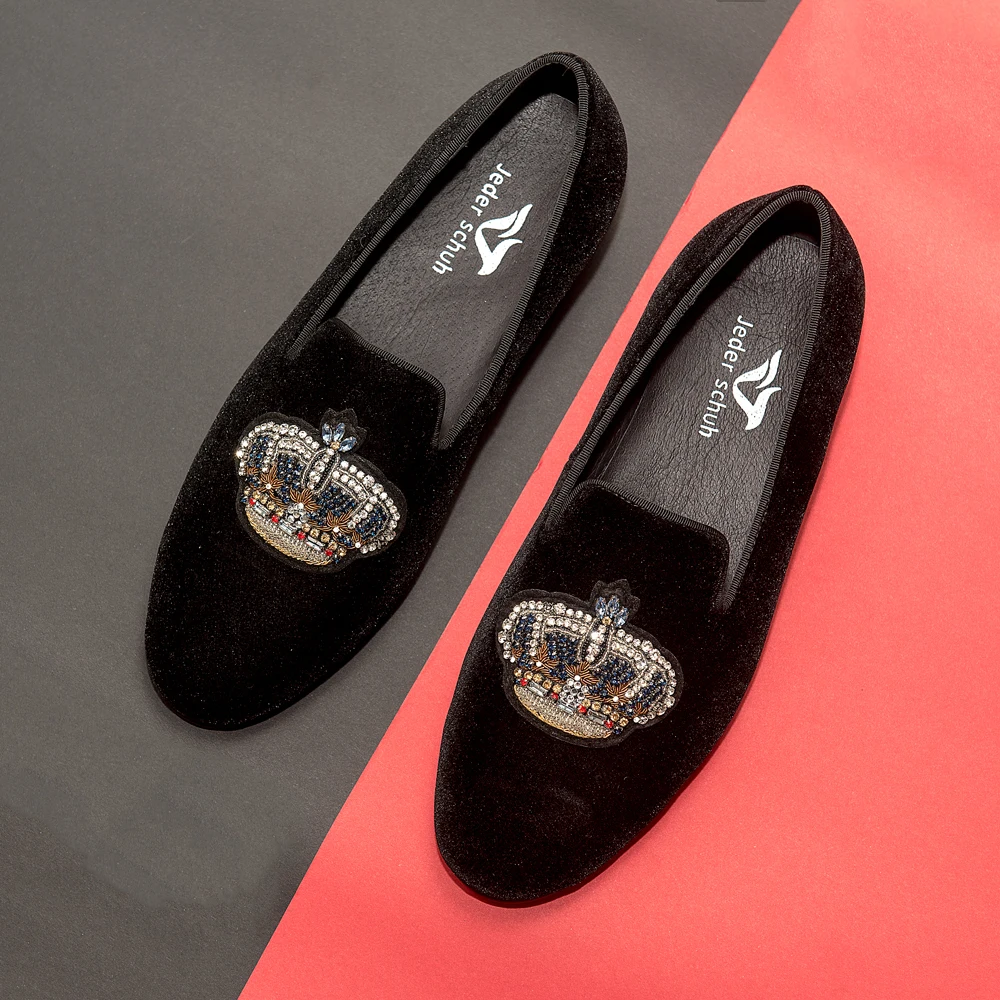 Jeder Schuh/Мужская обувь; индийские шелковые лоферы с короной; мужская обувь на плоской подошве; подходит для свадеб и банкетов