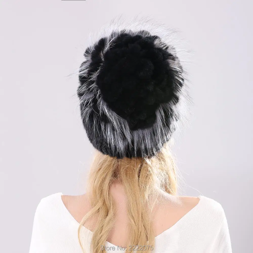 2017 ручная работа зимняя Осенняя вязаная шапка 100% меховая из натуральной норки