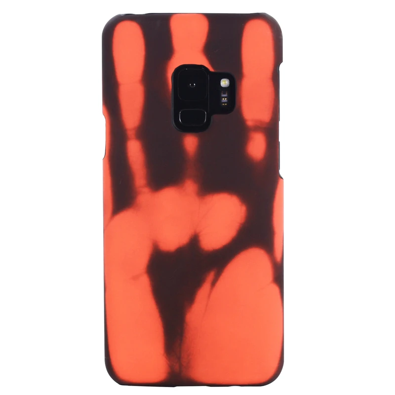 Black -Red Термальность Сенсор чехол для samsung A50 A70 A40 A30 A20 A80 A90 A750 A9 Теплочувствительный Крышка для samsung S9 S9 плюс M30 чехол для телефона - Цвет: Black -Red