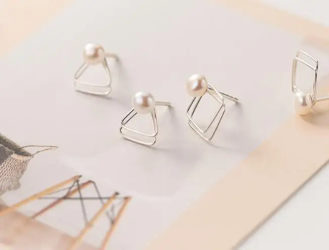 Реальный. Женские серебряные украшения двухрядные жемчужные открытые