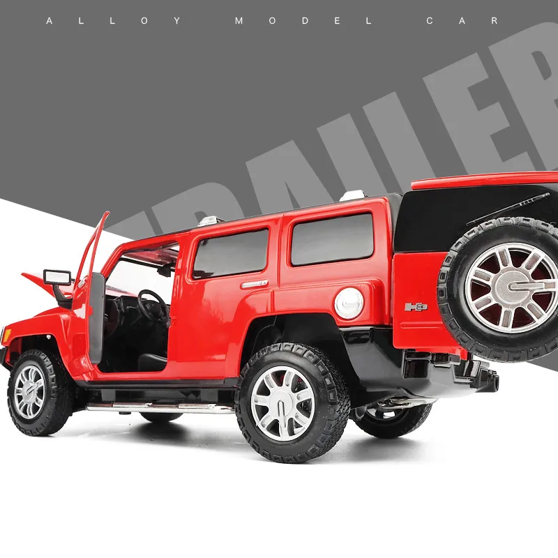 Модель автомобиля из цинкового сплава Hummer H3 1:24 металлическая модель звукового и