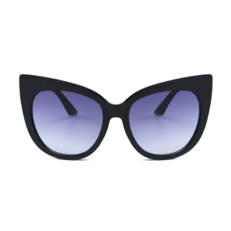 FENCHI Солнцезащитные очки женские cateye винтажные дизайнерские брендовые солнцезащитные очки для женщин блестящие панк gafas de sol occhiali da sole uomo - Цвет линз: C1 Black