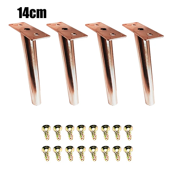 Gold 14cm oblique 4 шт./компл. 15/20/25/30 см для корпусной мебели металлические ножки круглого бананы DIY мебель диван кровать шкаф для обуви ножки стола - Цвет: Gold 14cm oblique