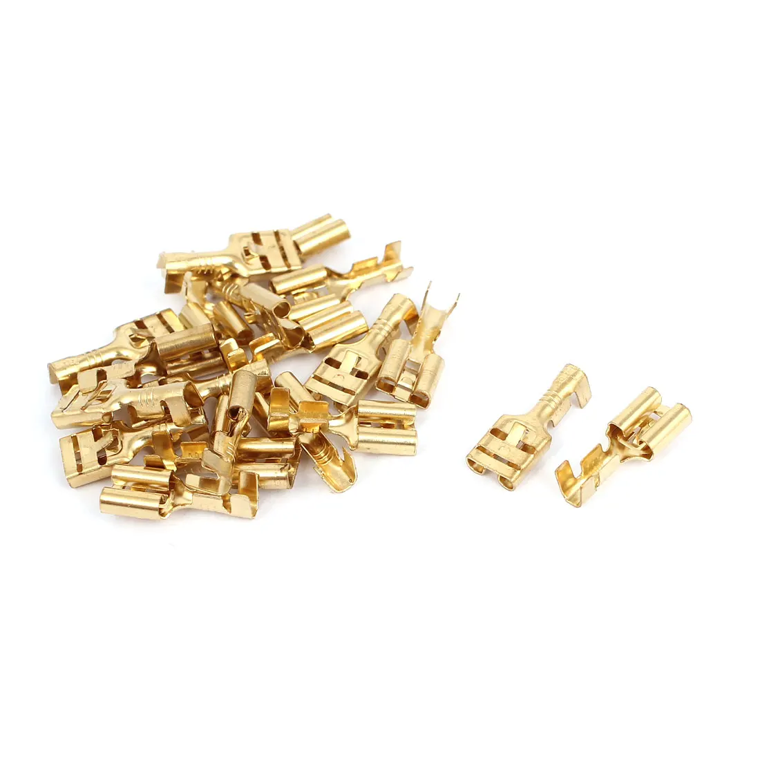 

UXCELL 20 Pcs 6.8Mm Stud Brass Female Cable Crimp Terminal Connector