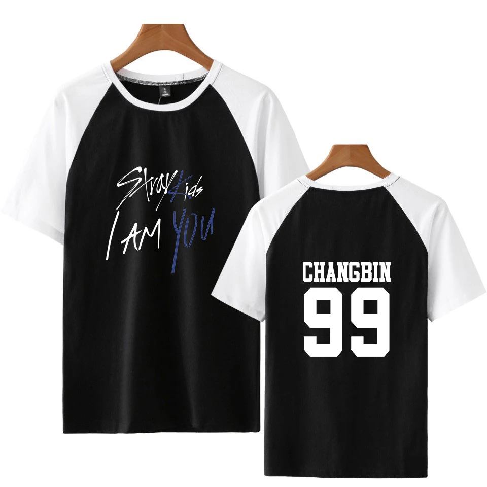 Модные летние футболки реглан Stray Kids I Am You Высококачественные мягкие Топы с