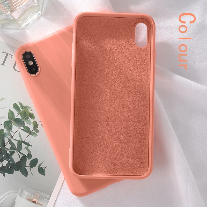 Жидкий силиконовый чехол для телефона iPhone X XS XR 6S 7 8 Plus 11 Pro Max 12 противоударный