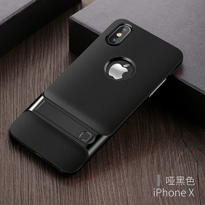 Крышка корпуса ля iPhone X для Apple IPhone X PC+ Силиконовый Hybird подставка для телефона Capa Funda Coque для женщин и мужчин