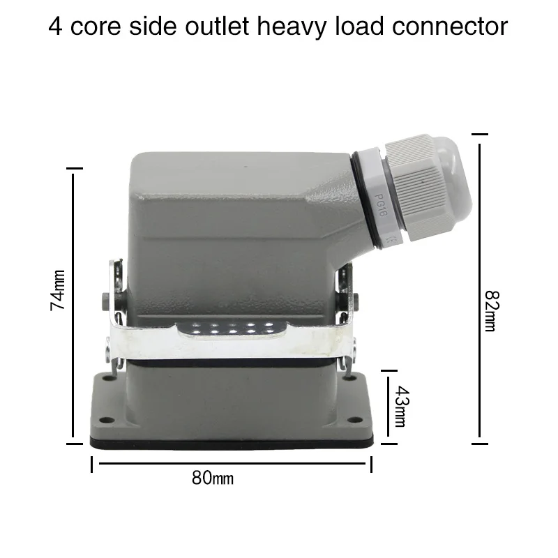 Прямоугольный разъем для тяжелых условий эксплуатации HDC-HE-04/6/16/20/24/32/48 сердечников, вилка авиационной промышленности, водонепроницаемый разъем 500 В 16 А