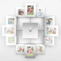 large photo frame clock 2019 new wall clocks with 12 pictures modern metal home decor cutlery slient clocks horloge mural