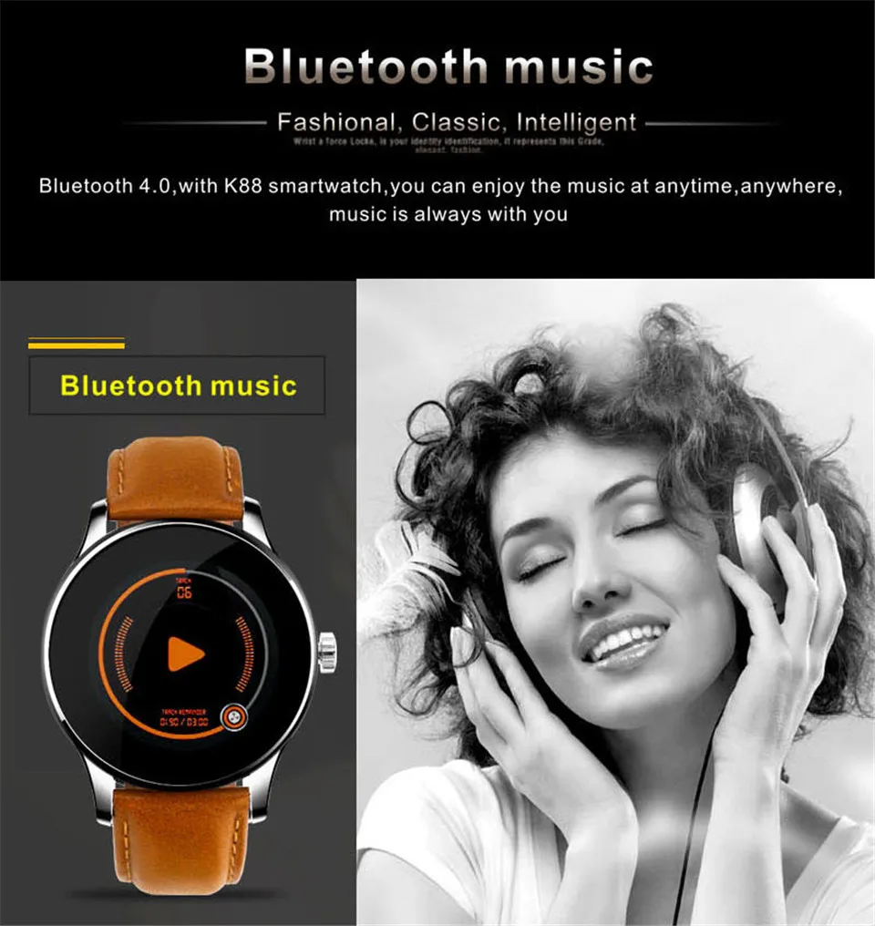 Ravi K88H Full Touch классические Смарт-часы монитор сердечного ритма шагомер Siri Bluetooth Вызов Smartwatch для Iphone Xiaomi huawei
