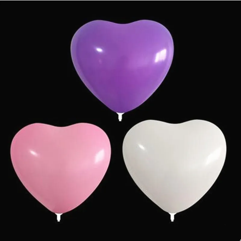 12 дюймов 2 г 100 шт. розовые шары в форме сердца белые фиолетовые латексные на день