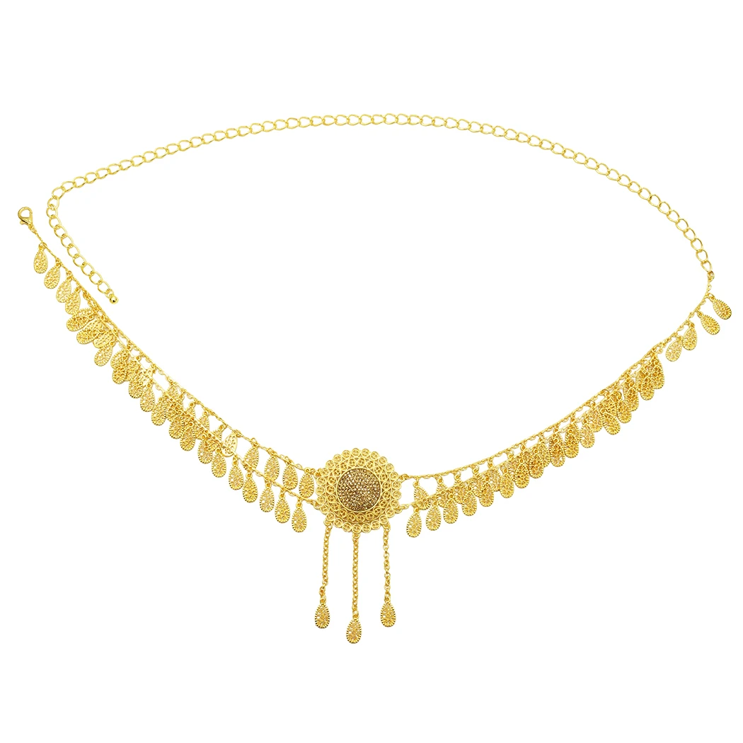 Тайская золотая металлическая Талия для танца живота резные в стиле бохо