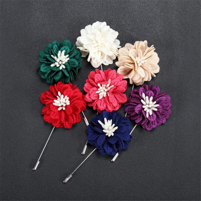 

Handmade 5Pcs/Lot Wholesale New Lapel Pin Men's Suits Long Chest Flowers Wild Men's Brooches Wedding Brooch