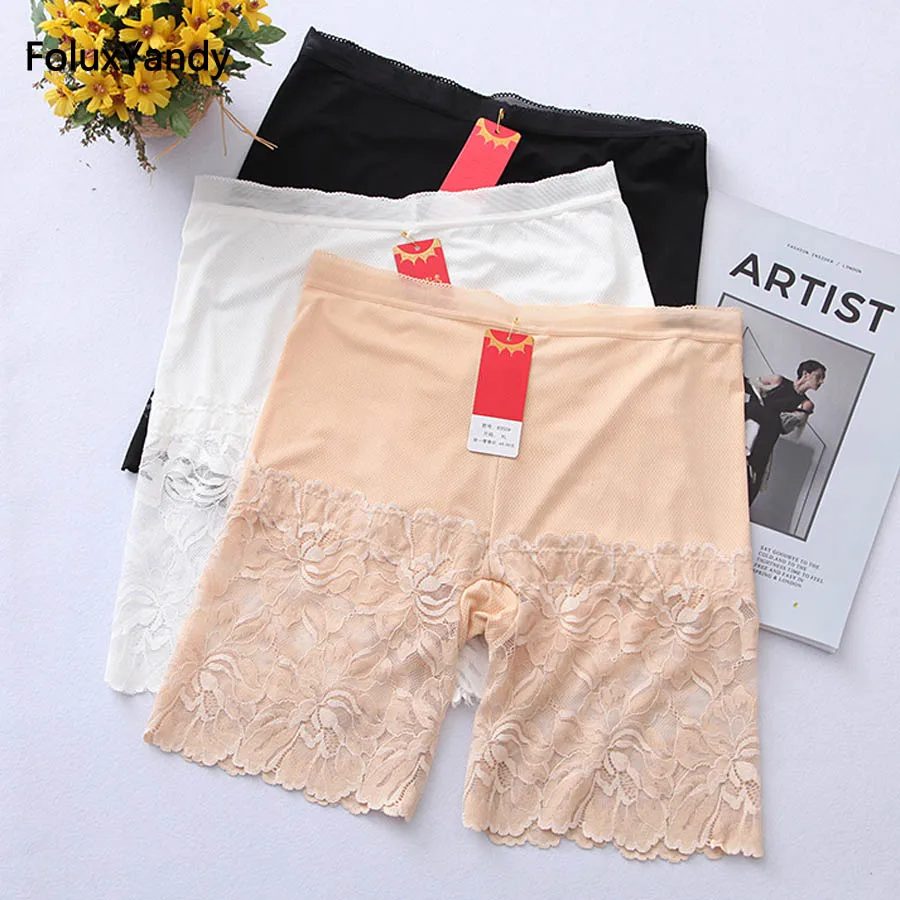 Женские шорты свободного покроя размера плюс повседневные кружевные облегающие