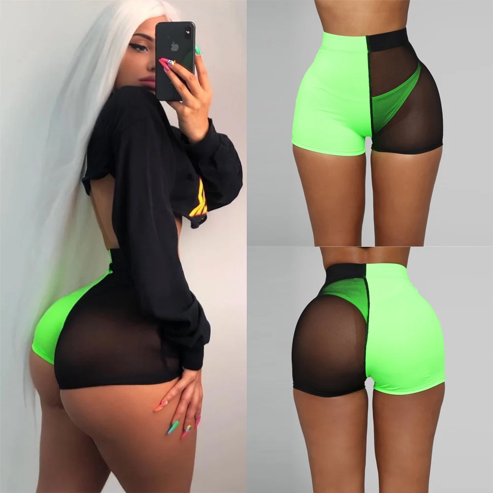 Женские повседневные сетчатые шорты для бега йоги тренажерного зала пробежек