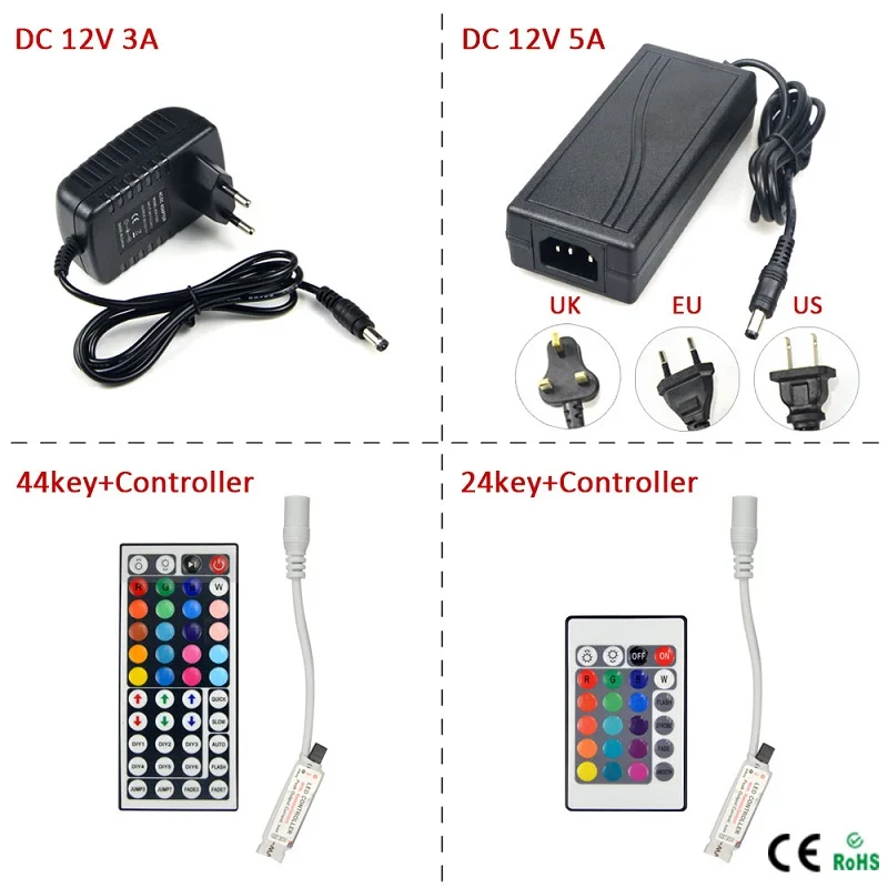 3а/5А адаптер питания DC12V 24key/44 клавишный RGB ИК пульт дистанционного управления для