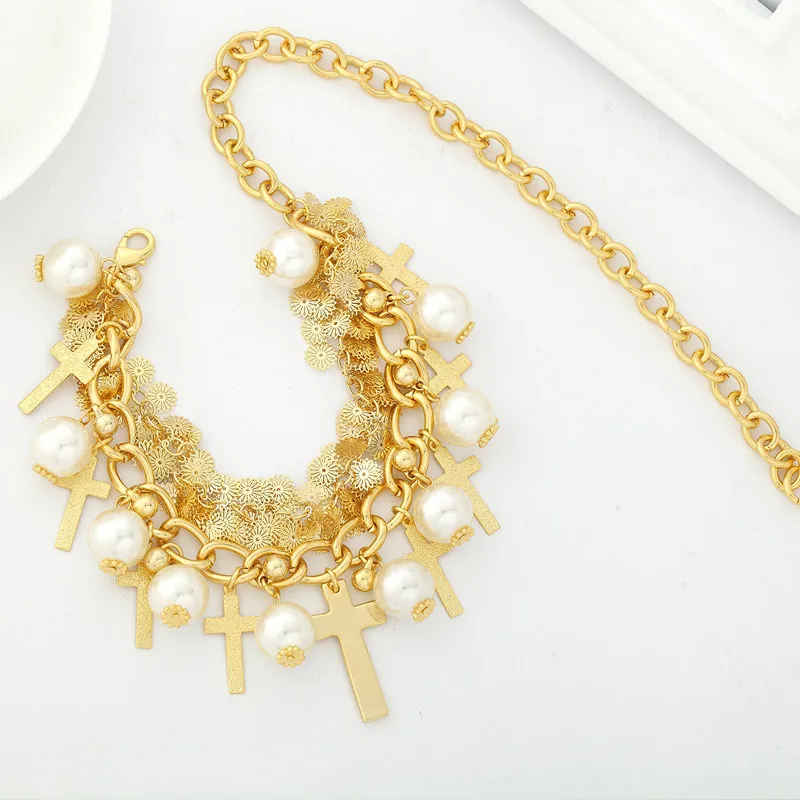 Neoglory светильник желтое золото цвет имитация жемчуга массивная цепочка нагрудник