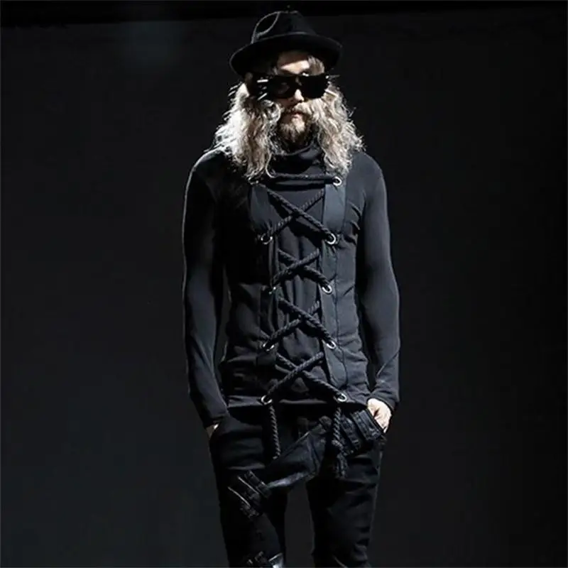 The new high-end atmospheric rock costumes singer clothing personality characteristics tether clothes |