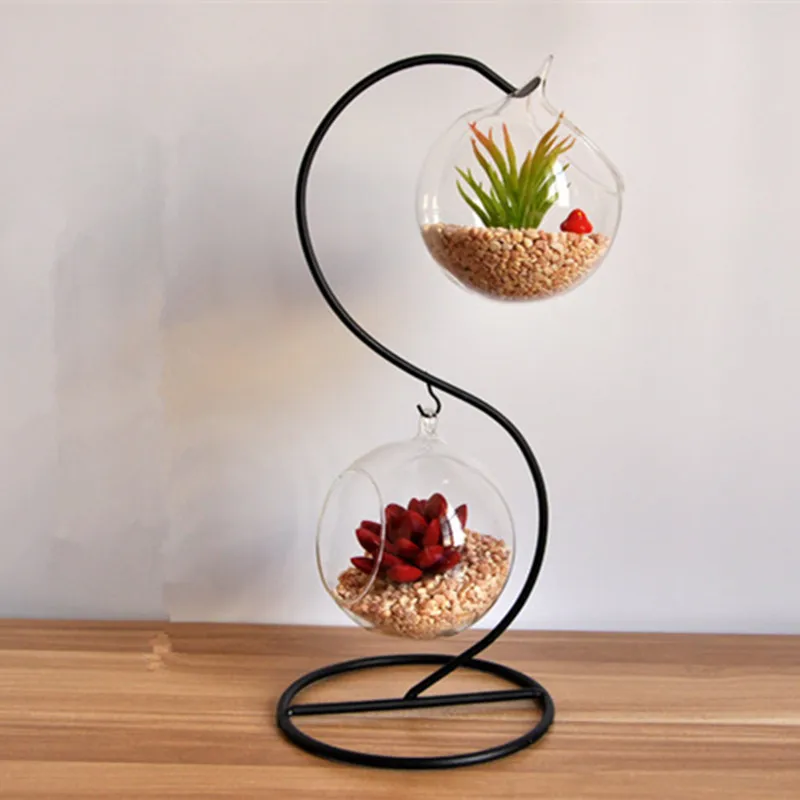 Цветочные горшки стеклянной вазе двойной слой стеклянный шар висит свадьба