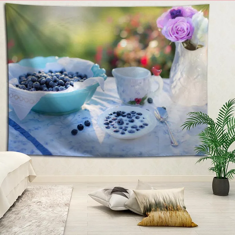 Новое поступление гобелен с черникой подвесное одеяло настенный фон для спальни