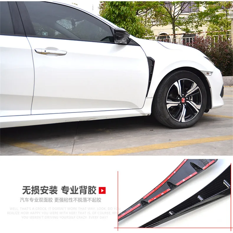 ABS хром 2 шт./лот наклейка на кузов автомобиля боковая накладка Лист наклейки для