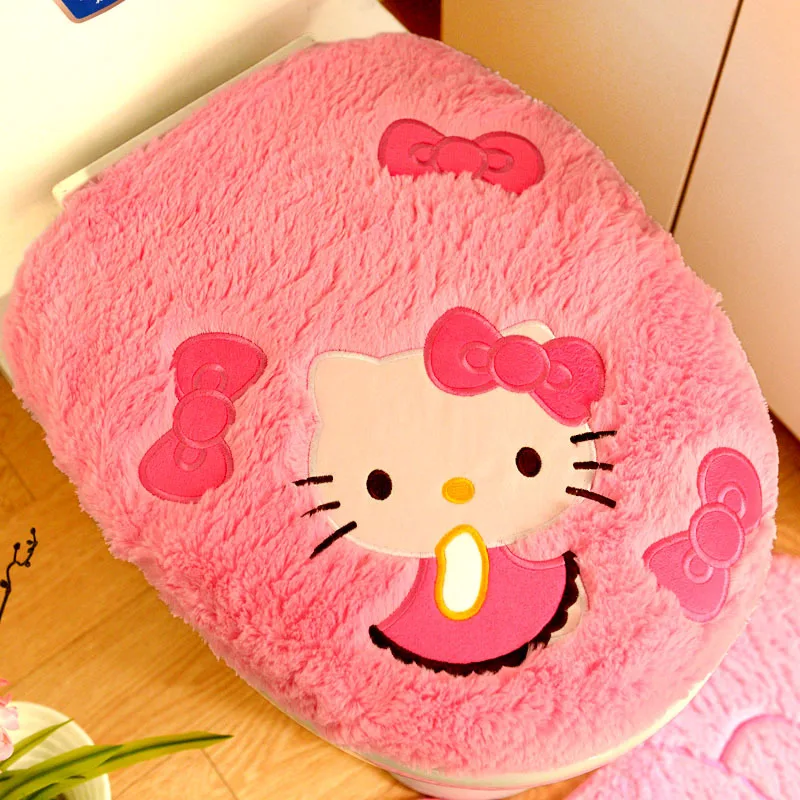 4 шт./компл. розовая мультяшная мягкая крышка для сиденья унитаза в ванной комнате