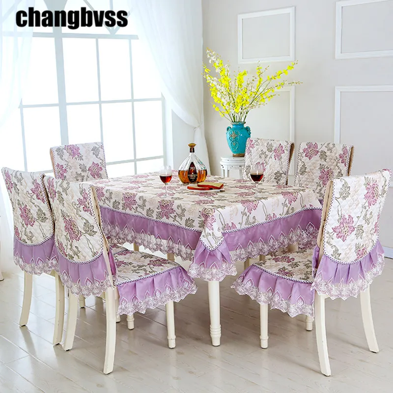 9 шт./компл. прямоугольная скатерть в пасторальном стиле с чехлами для стула