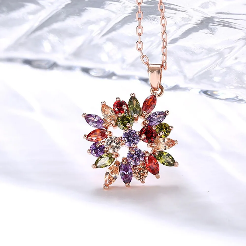 CARSINEL модное розовое золото цвет ожерелья подвески с разноцветным AAA кубическим