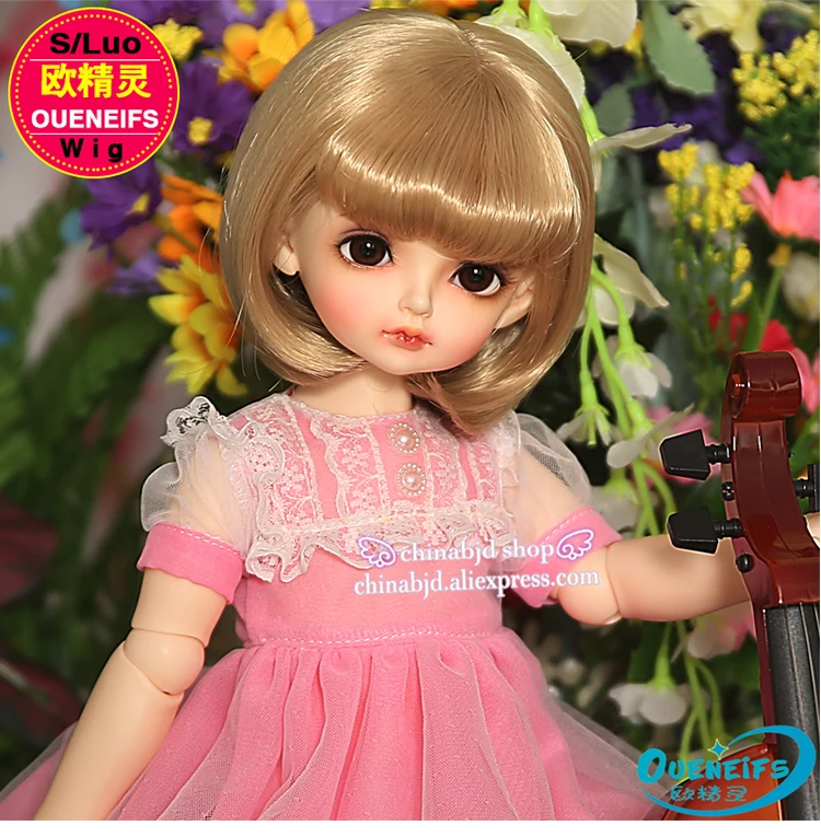 Парик для куклы BJD,, парик для куклы bjd, Размер 9-10 дюймов, 1/3, высокотемпературный парик для девочек, короткий парик для куклы bjd sd, красивый парик с челкой