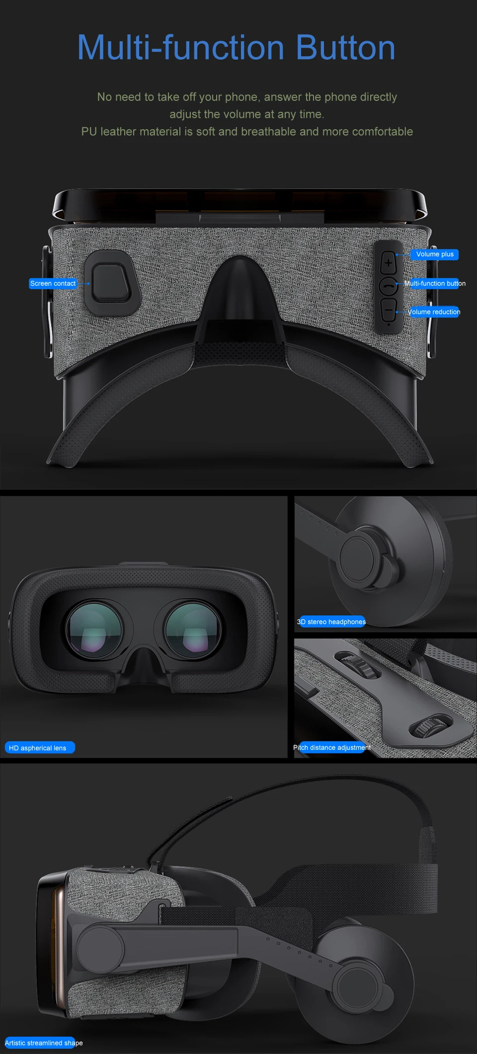 3D очки Виртуальная реальность ТВ телевизионный кинотеатр VR очки гарнитура Лен Зеркало для samsung Iphone от 4,7 дюймов до 6,0 дюймов играть в игры
