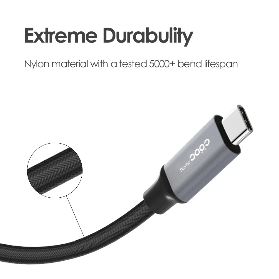 CRDC USB C type C кабель 1 м/3,3 фута высокоскоростной плетеный нейлоновый USB-C кабель type-C для MacBook samsung Galaxy S8 Nexus 5X и т. Д