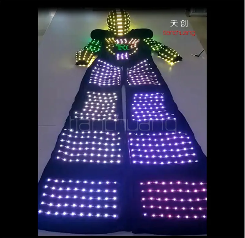 TC-157 мужские костюмы со светодиодами для бальных танцев Программирование RGB костюмы роботов светодиодная Одежда для танцев полноцветная сценическая одежда светящийся свет