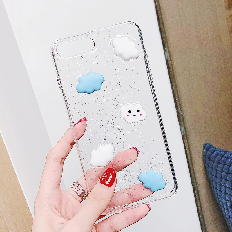Жидкое Сердце Блеск улыбка лицо облака чехол для телефона для iPhone 6 6s 7 8 Plus X XS 11 Pro Max Мороженое Мягкий ТПУ динамический бисер чехол